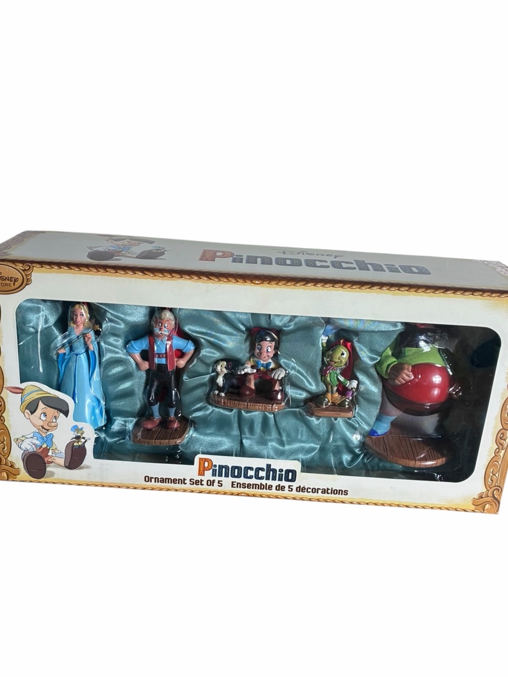 2015 Disney Store Pinocchio Ornaments Set Of 5. NEW
